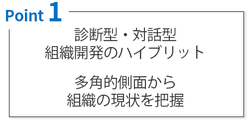 診断型・対話型 組織開発のハイブリット 多角的側面から 組織の現状を把握